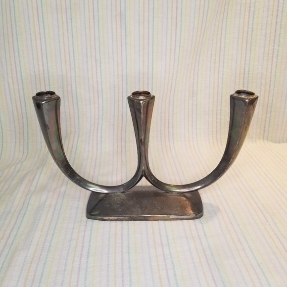 Vintage WMF Germany Silver Plate Tripe Candle Holder Trio Candelabra Art Deco - Picture 1 of 12